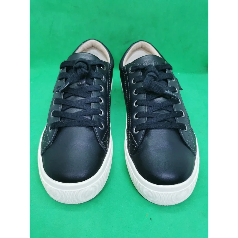 Taos Plim Soul Lux Black Leather Sneakers Womens Size 8.5 Low Top Lace Up Shoes